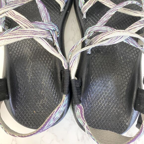 Chaco Sandals Sz‎ 6 Blue Purple Yellow Strappy Hiking Beach - Picture 2 of 10